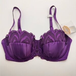 Modern Movement Embroidered Bra – 34D Purple